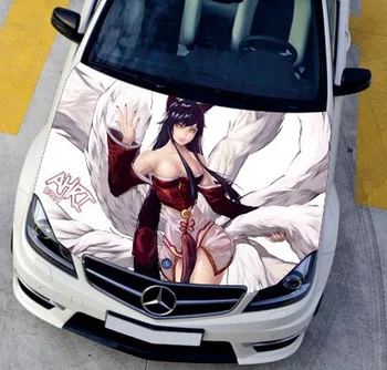 

EMS Shipping 1 PC 120*150cm Car Engine Hood Sticker DIY Head Cool LOL Game Styling Decal Decor Carbon Vinyl Cover Waterproof