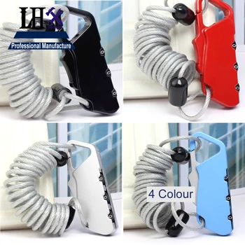 

LHX Cadeado Limited Electronic Lock Cofre Hot 3 Code Gym Bags Cabinet Steel Wire Rope Lock Travel Life Partner