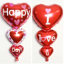 Big Heart Foil Balloons, I LOVE U Birthday Wedding Party Baloon Marry Valentine’s Day Happy Birthday Decoration Ballons 483