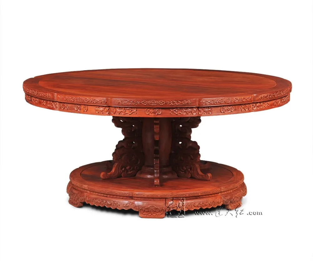 Hotel High Grade Round Table 16 person Seat Big Table Rosewood Dining Desk New Claisscal fashion Antique Board Solid Wooden 2.5M