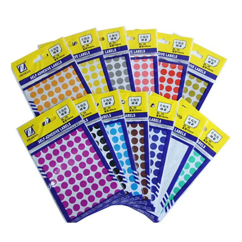 Self Adhesive Paper DIY Coloured Dot Paper Sticker 840pcs Round Spot