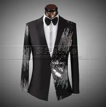 2017 new arrival sequins slim men suit set with pants mens suits wedding groom formal dress suit + pant + tie plus size 4XL