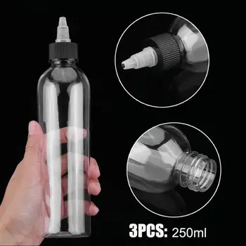 

3PCs 250ml Empty Tattoo Squeeze Bottle Plastic Tattoo Pigment Ink Bottle Green Soap Clear Bottle Twist Top Cap Tattoo Supplies