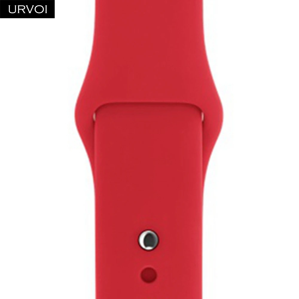 Red Спортивный ремешок URVOI для apple watch series 5, 4, 3, 2, 1, с застежкой-шпилькой и застежкой, силиконовый ремешок для iWatch, замена, сосна, зеленый - Цвет ремешка: Red