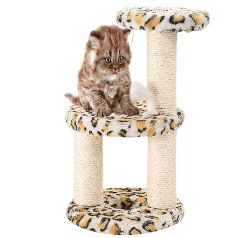 3 слоя кошачья башня мебель дерево с сизалем Натуральный сизаль имеет специальный запах покрыты круглые когтеточки Новые