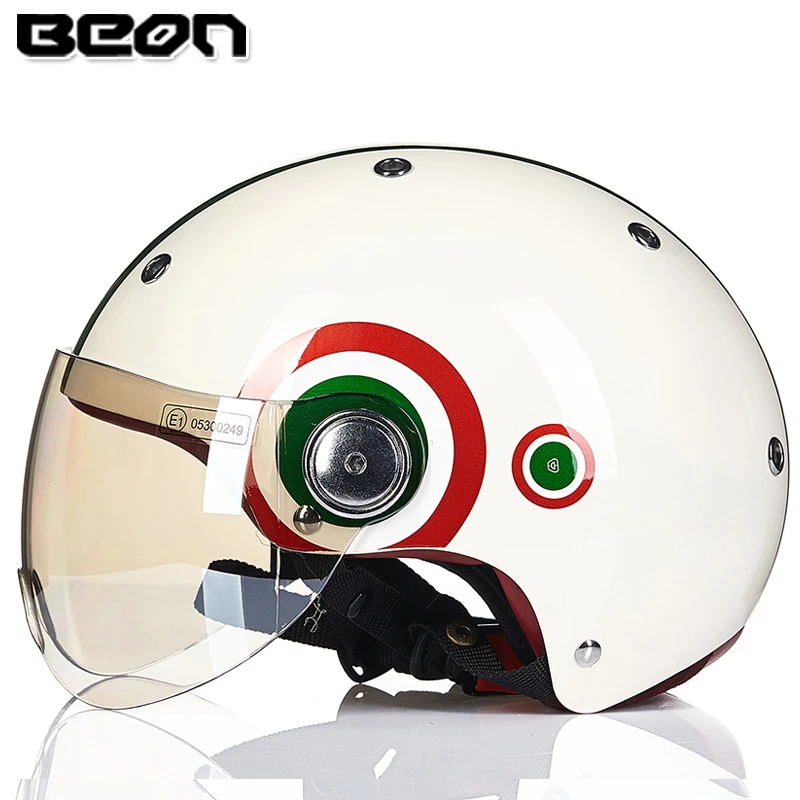 BEON мотоциклетный шлем Chopper 3/4 с открытым лицом винтажный шлем Moto Casque Casco Capacete для мужчин и женщин скутер мотоциклетный шлем - Цвет: a4