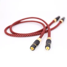 Par hi-end cobre puro rca para rca cabo de áudio 2rca cabo de interconexão ofc