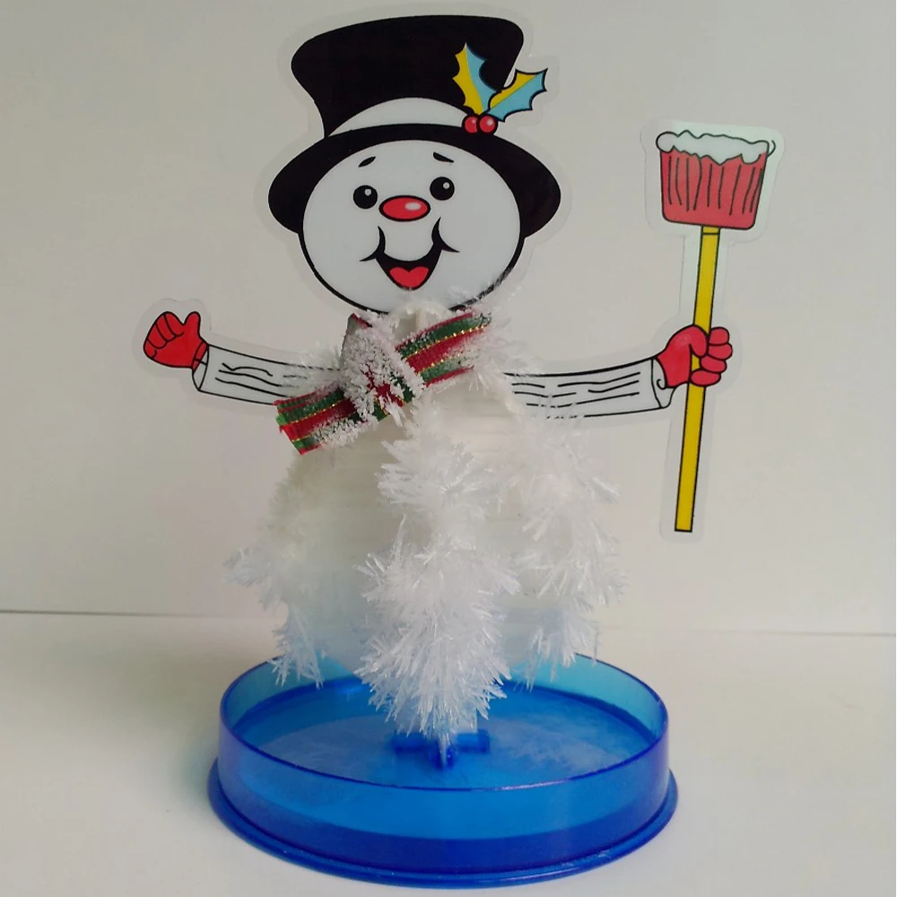 

2019 175mm DIY White Magic Growing Paper Snowman Crystal Tree Kit Artificial Magical Trees Science Kids Christmas Toys Novelties