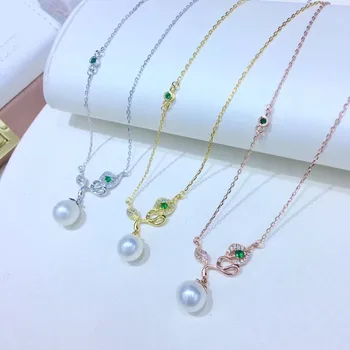 

Summer Jewelry 925 Silver Necklace Chain with Pendant Findings Component Jewelry Parts Fittings for Pearls Corals Jades Stones