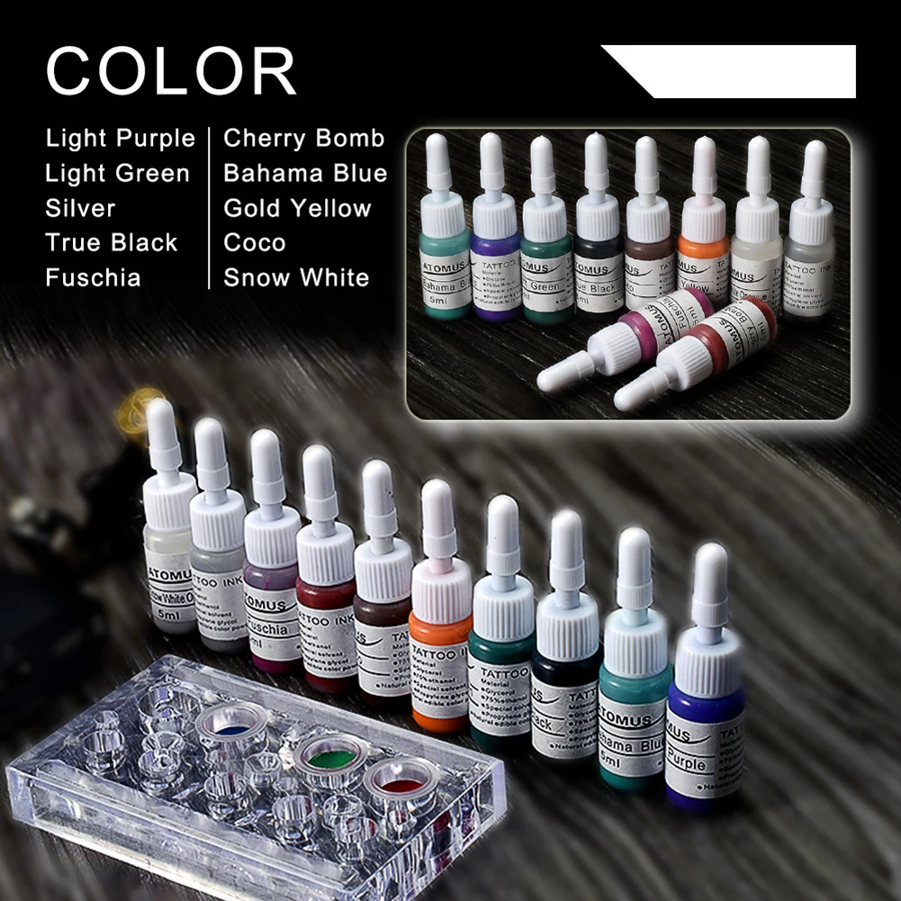 ATOMUS Professionelle Tattoo Nagel Pigment Farbe Rad Papier Karte Mix Runde Guide Neue