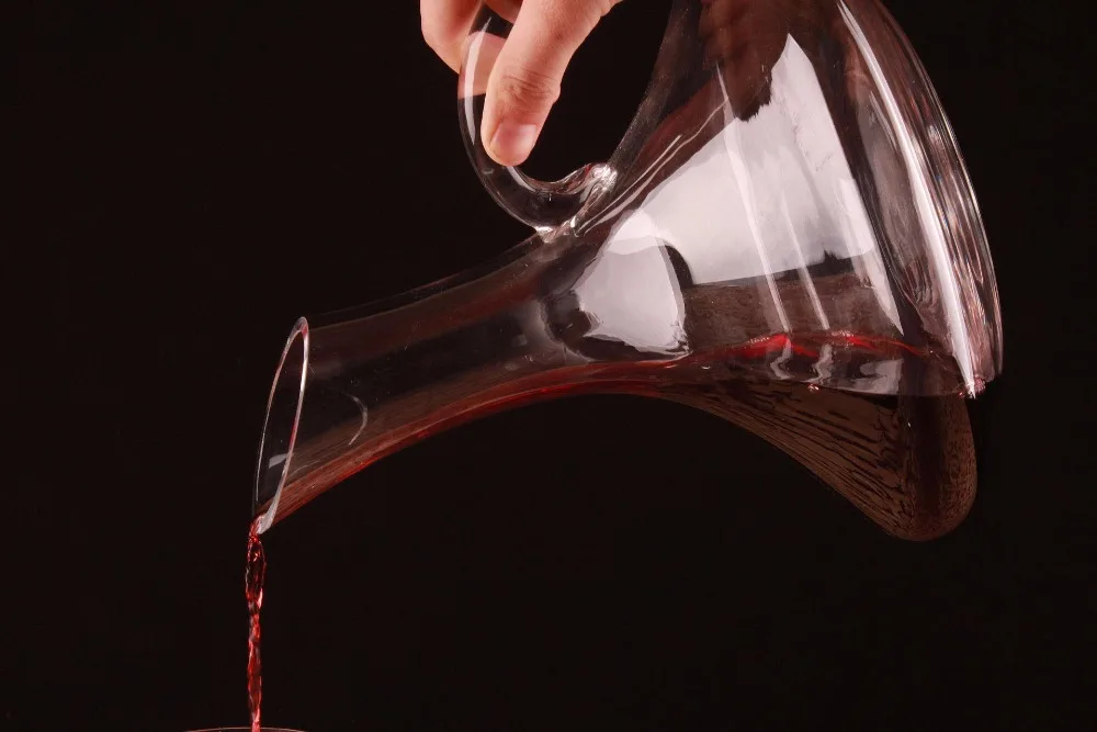 1 шт. 1700 мл плоское основание красного вина Графин ручной работы кристалл вино Pourer Премиум воды Carafe утолщенной стены EJS 1101