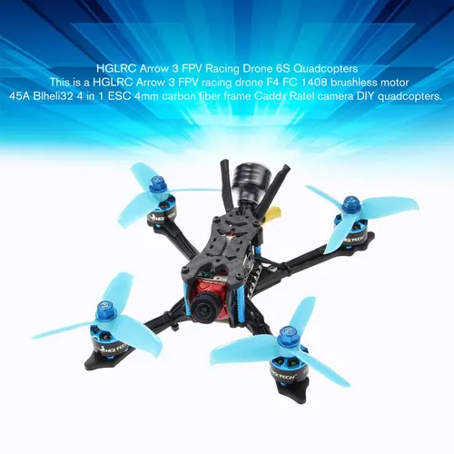 HGLRC Arrow 3 FPV Racing Drone 6S PNP Quadcopters With Frsky XM+ Receiver F4 FC 1408 Motor 45A Blheli32 Caddx Ratel Camera Karachi