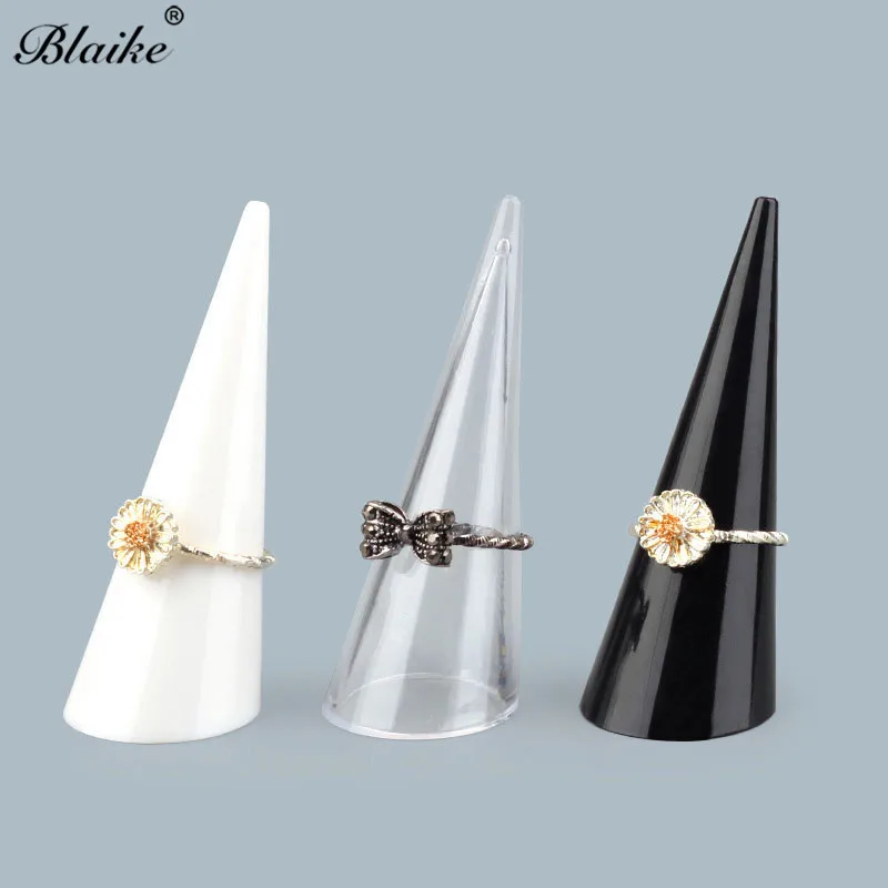 Blaike прозрачный/черный/белый акрил Jewelry Дисплей Стенд палец кольцо стенд витрина держатель для хранения для женщин Подарки на день св