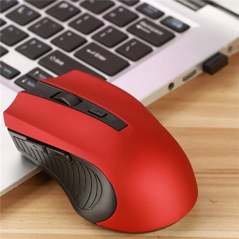

2.4GHz Wireless Mouse Nano Receiver Ergonomic Mice 6 Buttons 1600DPI 3 Adjustment Levels for Computer Laptop Desktop
