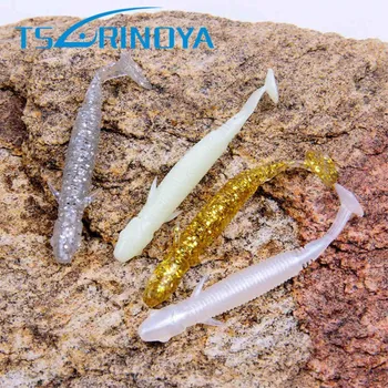 

TSURINOYA 8Pcs 70mm 1.8g T-Tail Soft Bait TPR Fishing Lure Artificial Leurre Pech Swimbait Carp Bait Mealworm Fly Fishing Tackle