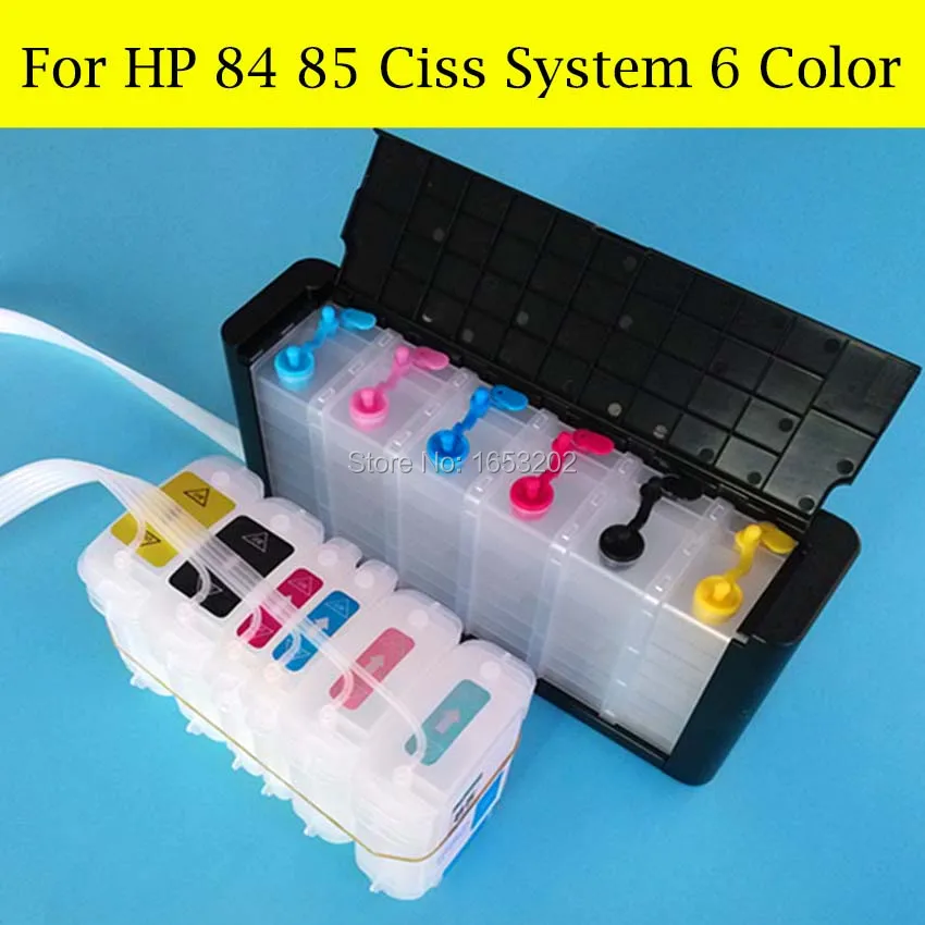 Цена Бесплатный почтовый! Непрерывные системы подачи краски для HP 84 85 DesignJet 130 90 30 принтер с HP 84 85 СНПЧ дуги чип