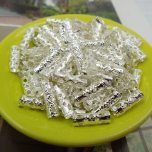 100 шт. 4/12 мм с серебряным покрытием, подвязанные лентой, с объемной волной, бусины для дредов регулируемые манжеты клип 10 мм отверстие зажим+ 3 шт в наборе, Укладка волос