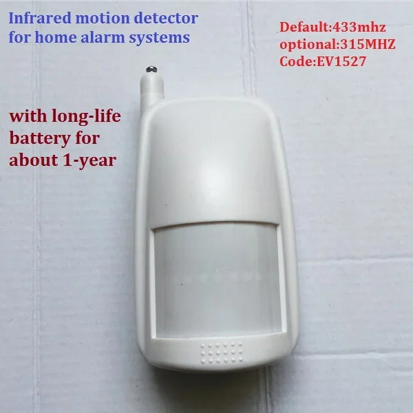 

good wireless infrared motion detector,long life battery smart PIR sensor,auto detect 433/315MHZ EV1527 for home alarm systems