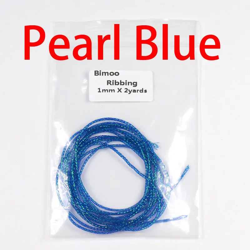 Pearl Blue Bimoo 2 ярдов/Упаковка 1 мм мухобойка рибберинг Nymph стример материал тела УФ жемчуг мигалка веревка - Цвет: Pearl Blue