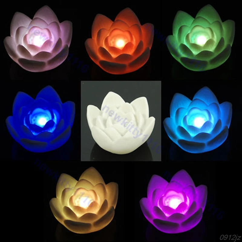 Романтический 7-Цвет Изменение цветок лотоса светодиодный вечерние свет ночника новые Прямая поставка
