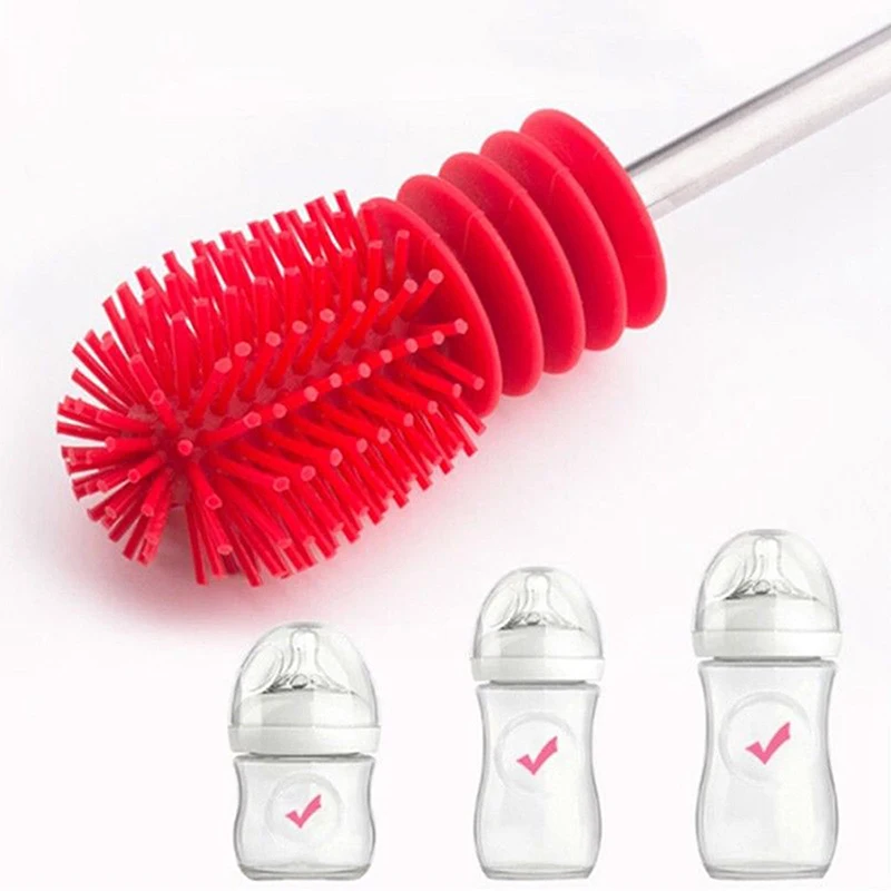 Baby Bottle Brushes Nipple Pacifier Tube Silicon Brushes Kids Milk