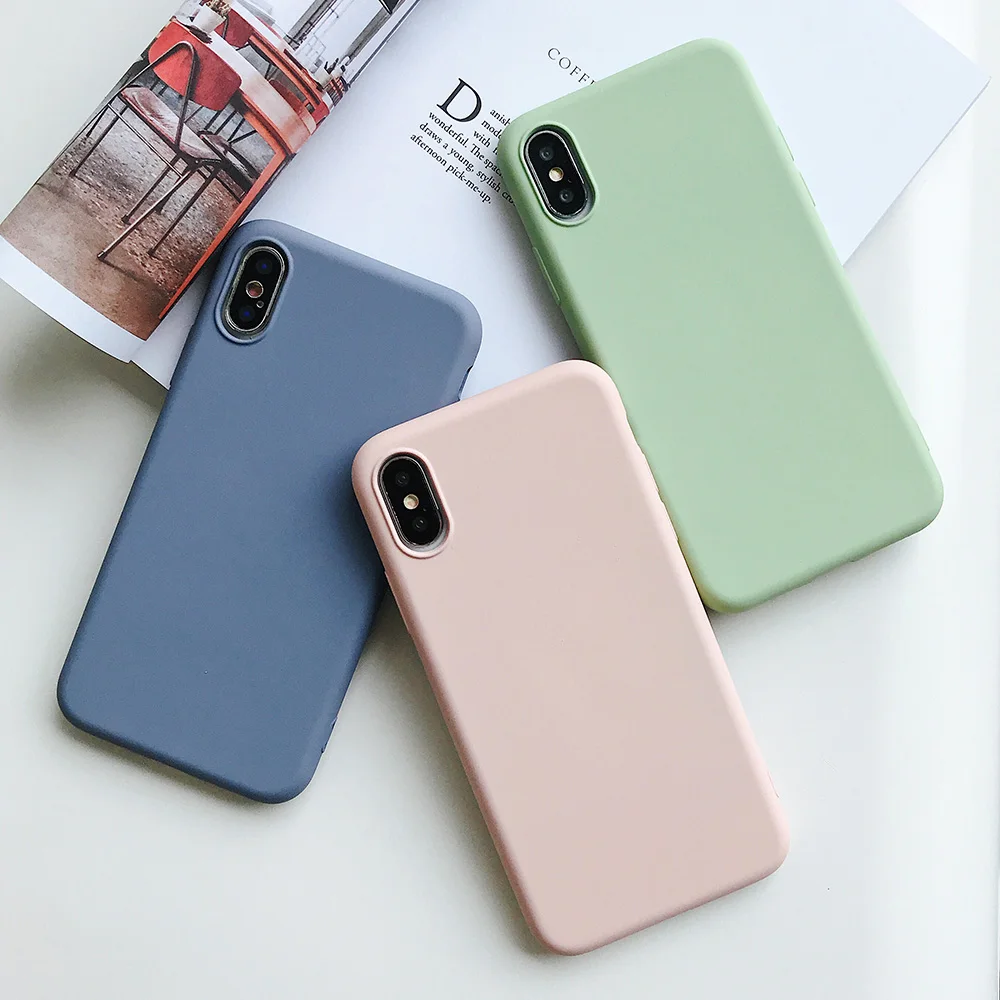 KIPX1124_9_JONSNOW Pure Color Silicone Case for iPhone XS XR XS Max 6 6S 6P 7 8 Plus Ultra-thin Matte Dirt-resistant Soft TPU Solid Cover