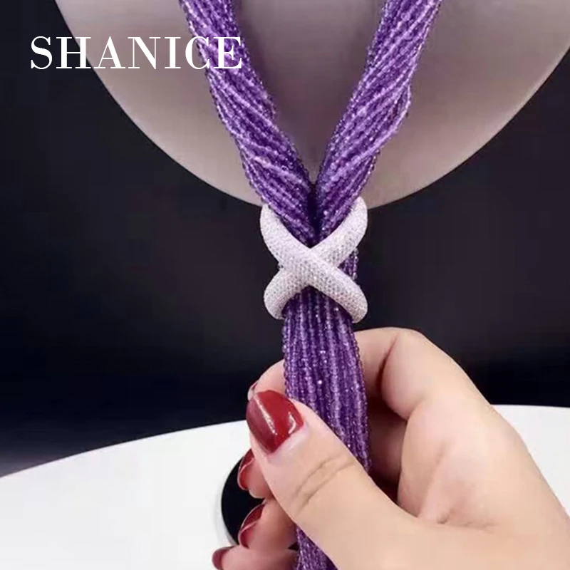 

SHANICE 1pcs 30x40mm DIY Jewelry Big X Cross Full CZ Micro Paved Crystal Necklace Pendant Connectors For Fine Jewellery Making