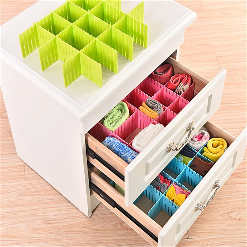 

New 4pcs/lot Adjustable Drawer Organizer Board Storage Boxes Home Decor Wardrobe Brief Clothes Boxs Divider