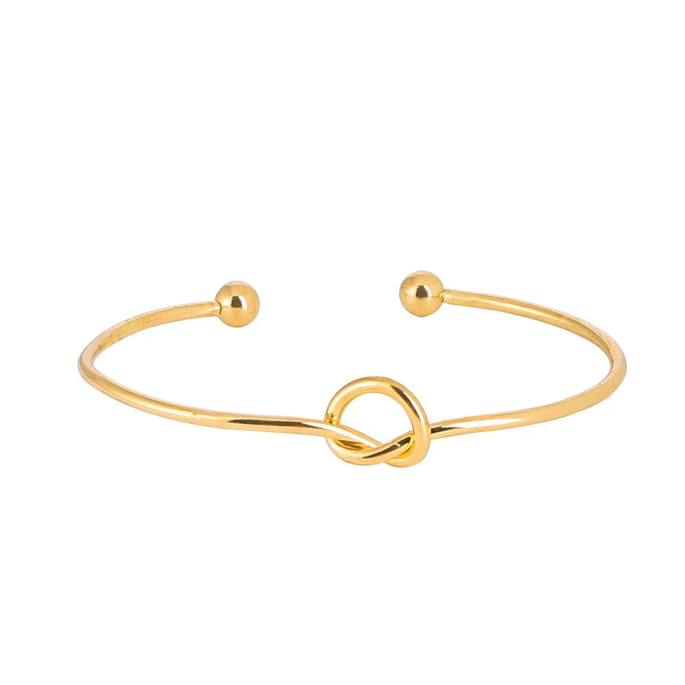 Золотой завязанный браслет в форме сердца Женская мода подарок для браслетов