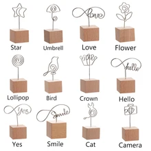 1 шт., 4 см, креативная круглая деревянная рамка для заметок, рамка для фотографий, клипса, настольный номер, Свадебный держатель для фото, зажим для фото, памятка, имя, карта, подвеска, держатель