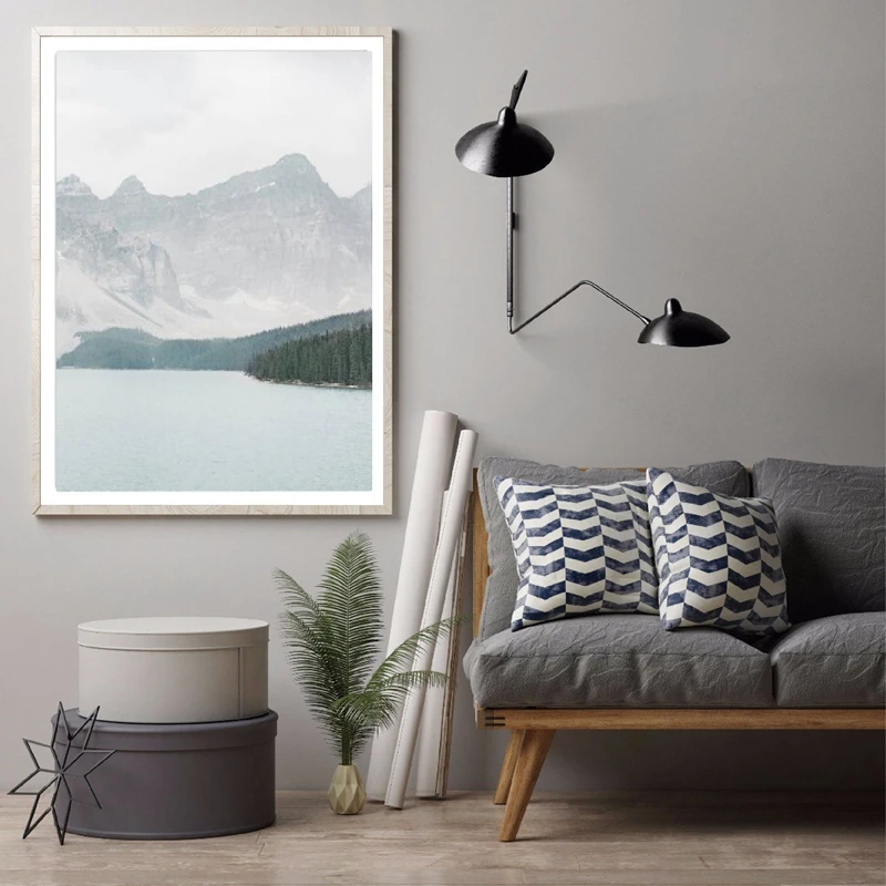 Mountain Lake Canvas Painting Home Decor