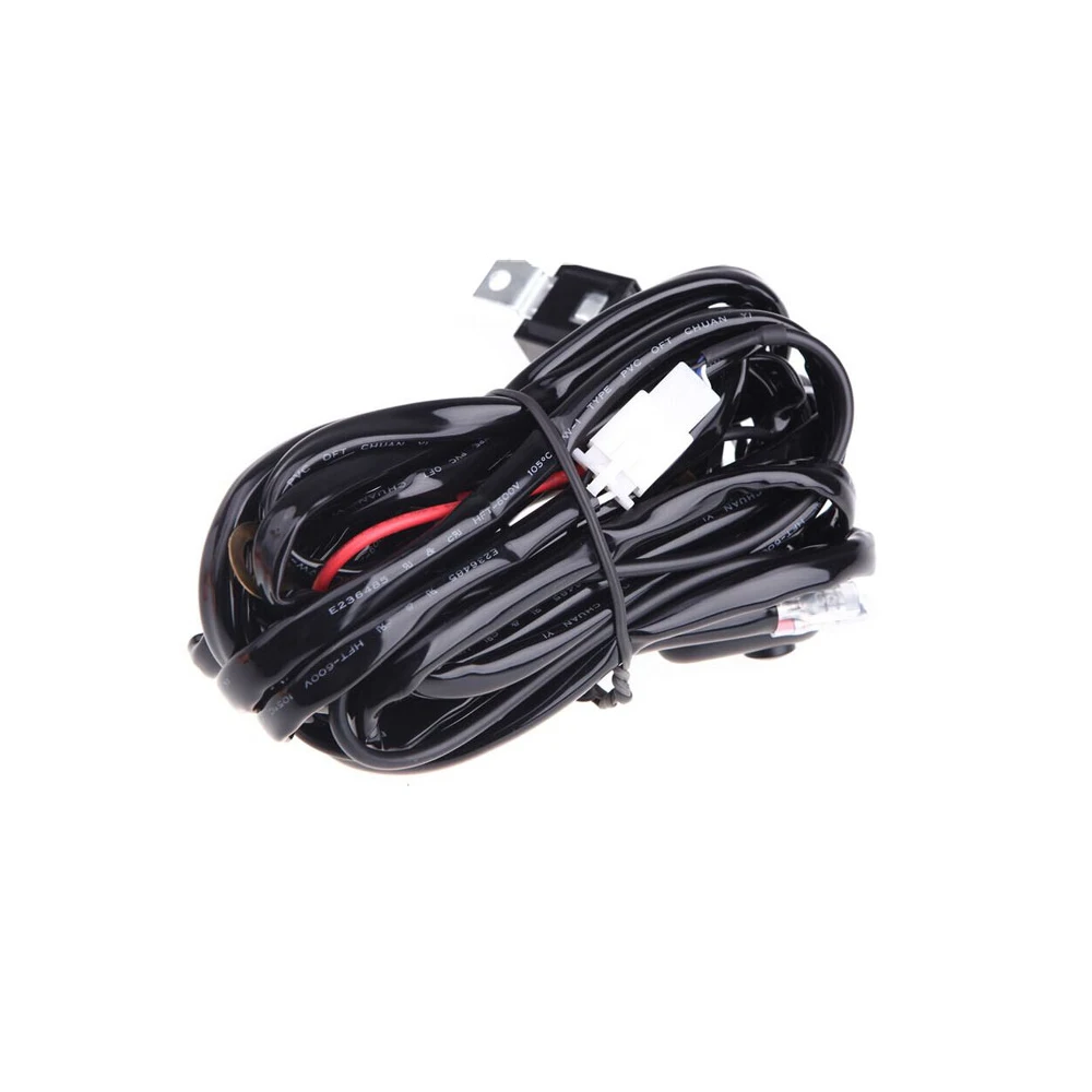 Universal 40A 12V Switch Relay Fuse Wiring Harness Kit For 22" 32 42 50 52 LED Light Bar Fog Spot On Off Switch Rocker 10W-300W