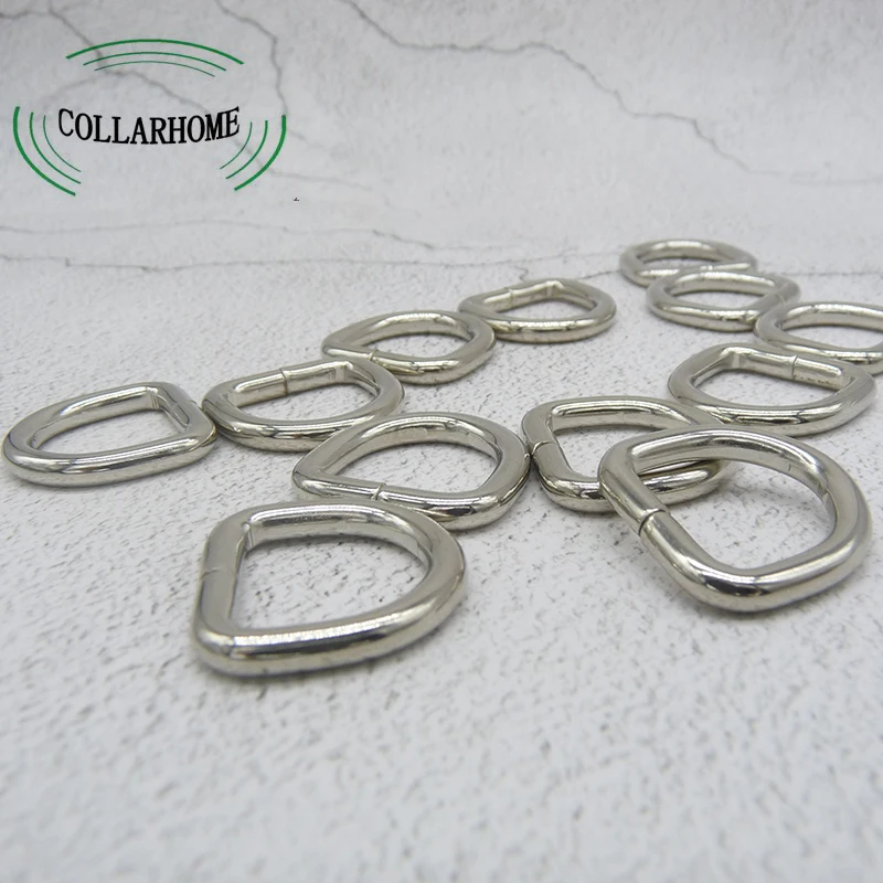 

50 Pcs/Lot D-shaped Buckle Unwelded D ring For 5/8Inch(15mm) Webbing Durable Connect Buckle Flat D Rings Diy Collar Accessories