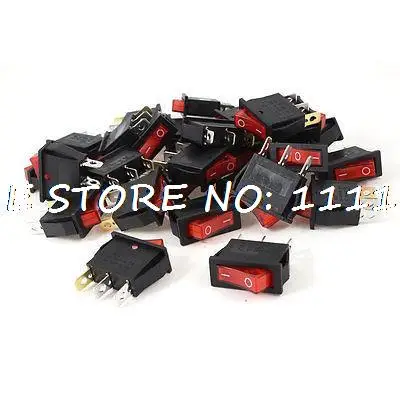 AC 250V/10A 125V/15A 3-Pin SPST Red Light Panel Mounted Boat Rocker Switch 30Pcs | Обустройство дома