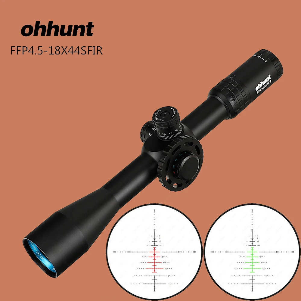 Ohhunt 4,5-18X44 SFIR тактическая оптика прицелы FFP первый фокальный самолет RG Mil точка стекло Сетка с замком Сброс прицел