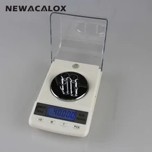 NEWACALOX 50g x 0.001g Precision Laboratory Balance Scale for Gold Bijoux Diamond Scale Jewelry Stainless Steel Digital Scale