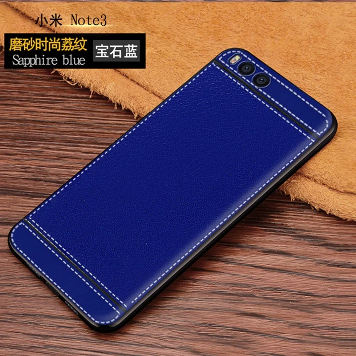Для Xiaomi Note 3 чехол для Mi кожаный с текстурой мягкий силиконовый матовый ТПУ