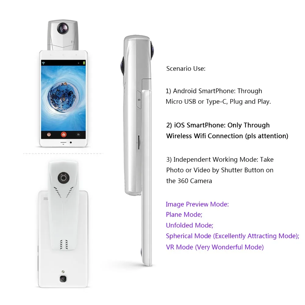 360 Degree VR Camera with Dual Special Lens Panoramic Wi-Fi Digital Video Camera for Facebook YouTube and Google Maps PK insta (6)