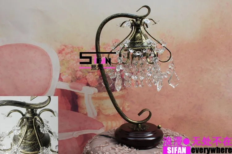Аутентичные Корейский кристалл настольная лампа спальня ночники современный творческий лампы диммер свадебные комплекты