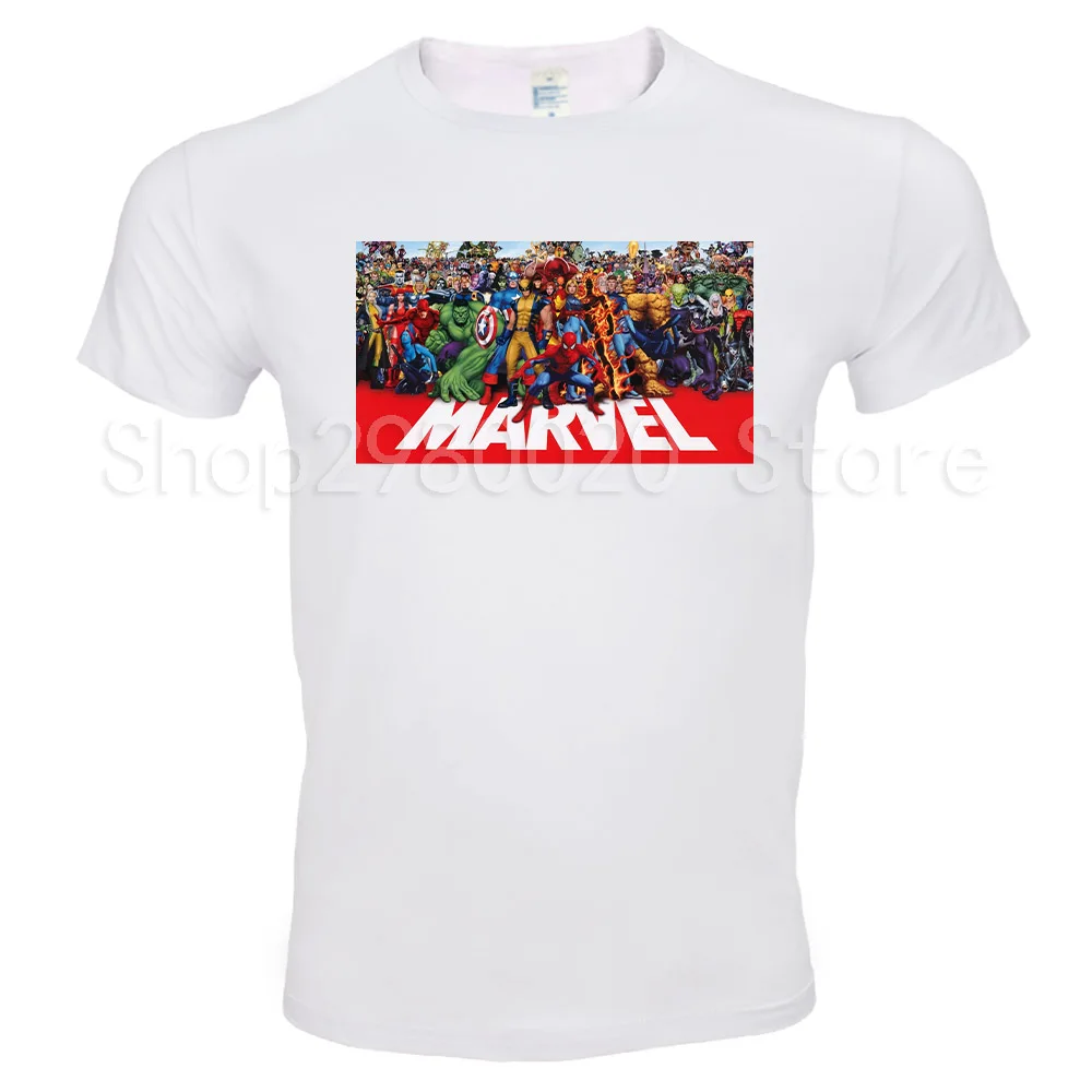 2019 Новая мода Marvel футболка с коротким рукавом мужская принтом супергероя круглым