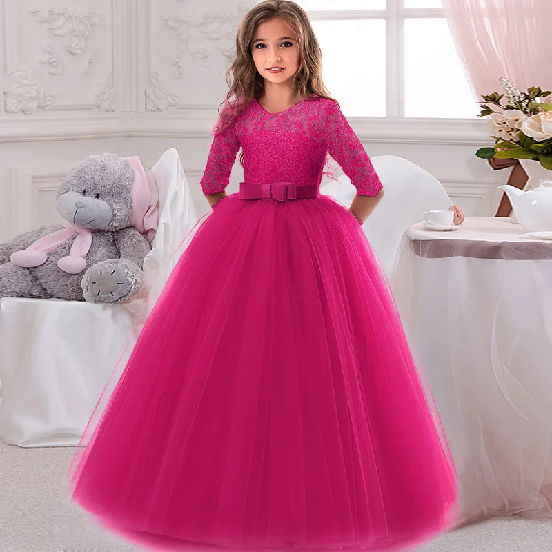 banquete, renda, vestido de festa para meninas,