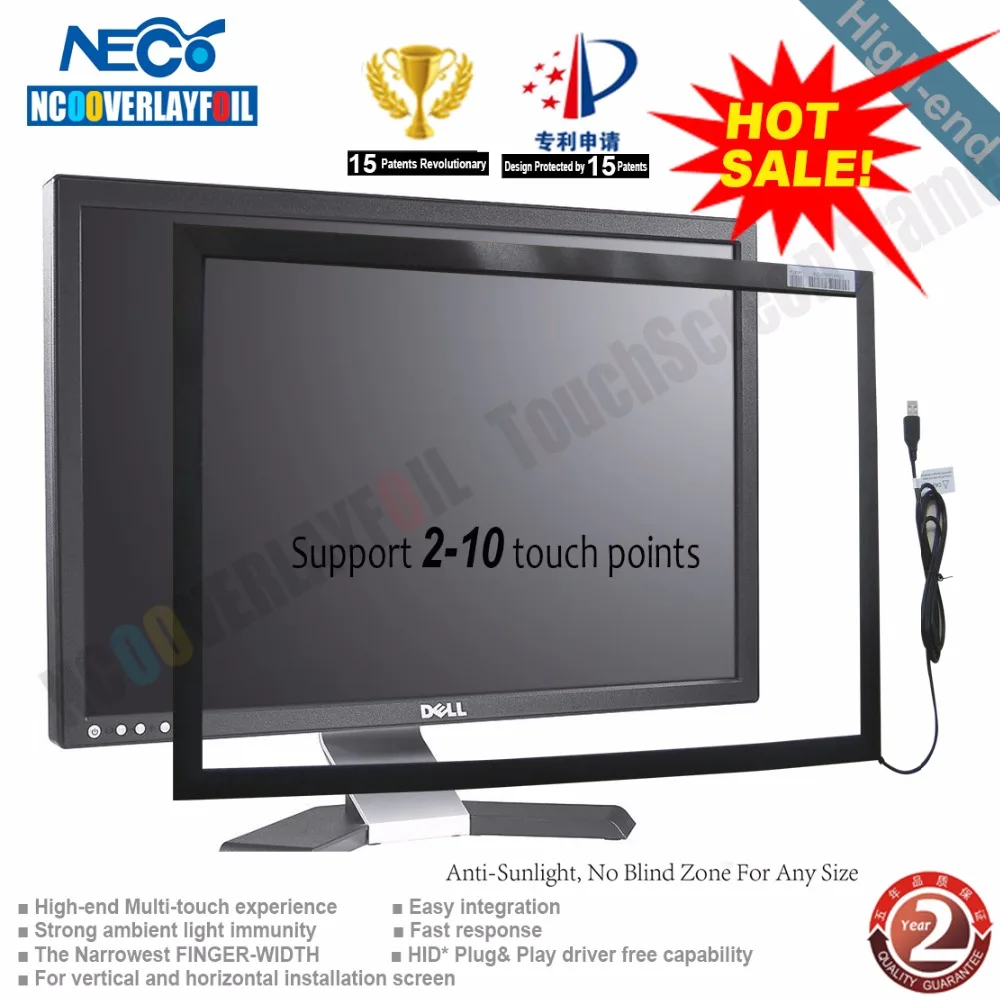 

NCOOVERLAYFOIL 42 inch Multi touch Infrared IR touch frame Truly 10 points IR touch screen panel kits