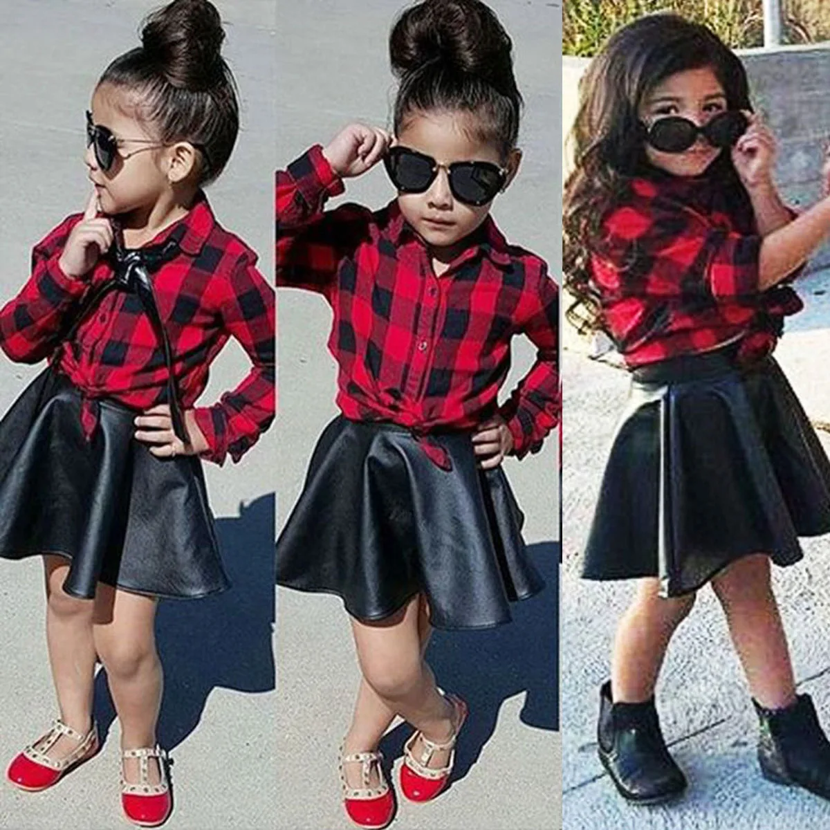 COUNTYRH 2PCS Toddler Girls Red Plaid Long Sleeves Shirt+Chiffon Tutu Skirt Dress Outfits Baby Kids Clothes Set COUNTYRH 2PCS Toddler Girls Red Plaid Long Sleeves Shirt+Chiffon Tutu Skirt Dress Outfits Baby Kids Clothes Set