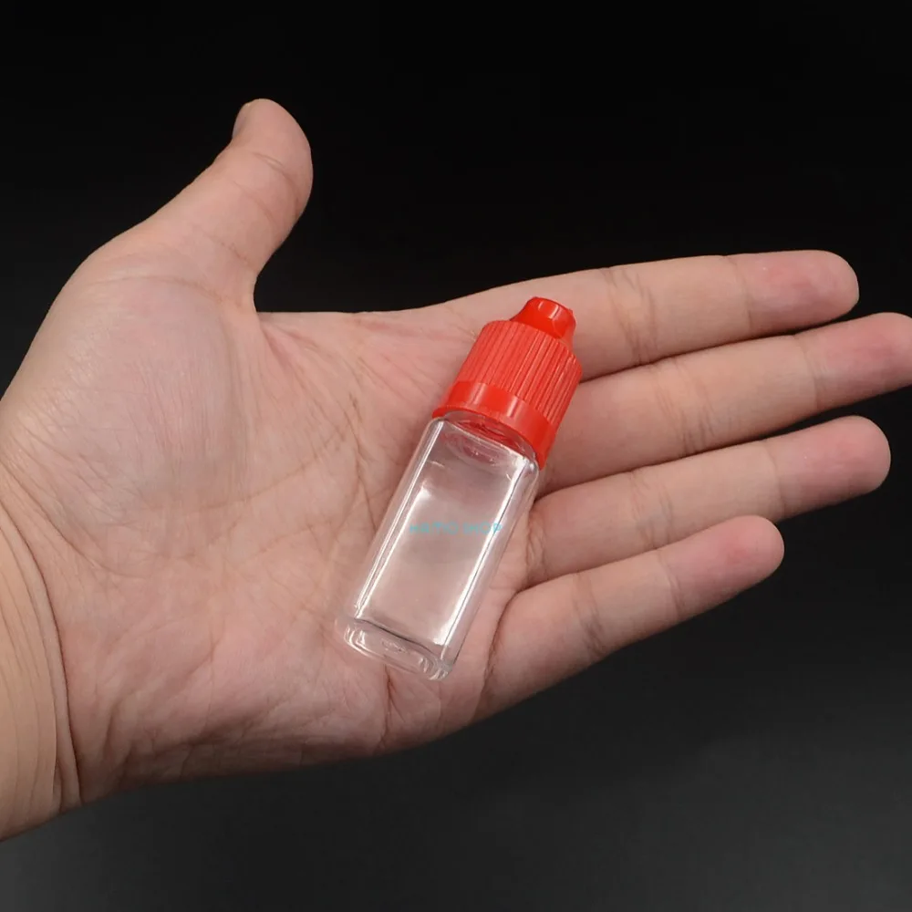 11 قطع 10 ملليلتر ميكس 11 ألوان البلاستيك مربع زجاجة eliquid مع طويل رقيقة تلميح القطارة و يفتحها الاطفال كاب pet