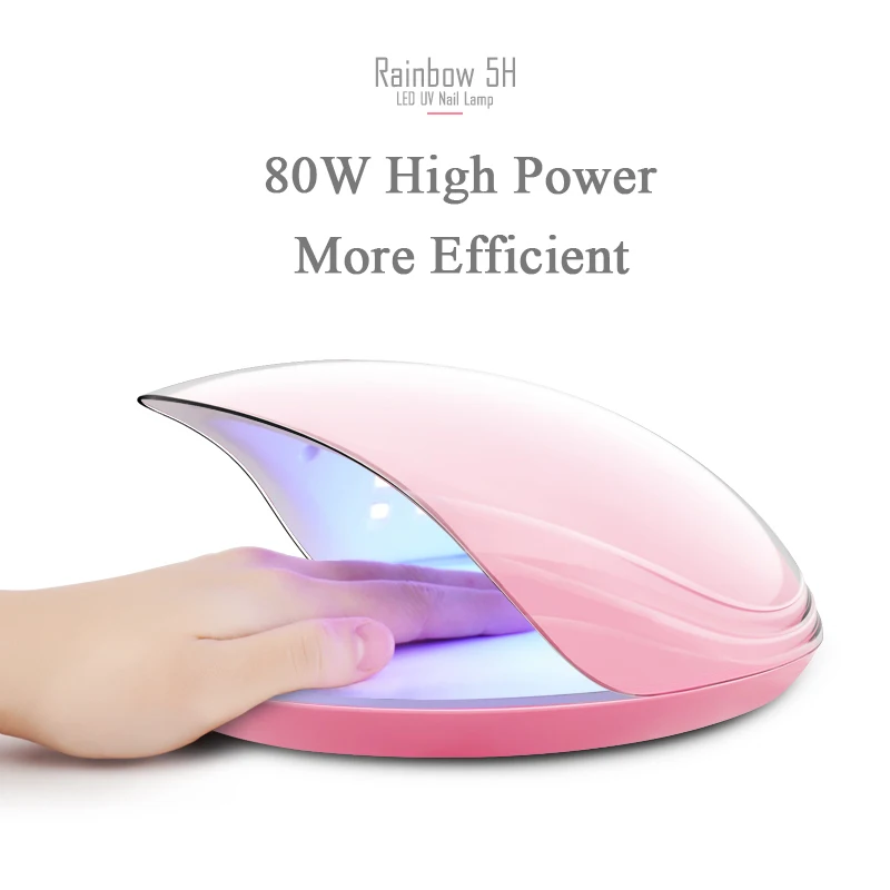 

80W Professional UV LED Nail Lamp RainbowUV 5H Gel Lamp for Nails Fast Drying Nail Gel Polish Timer LCD Display