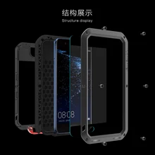 Huawei P10 чехол LOVE MEI ударопрочный грязеотталкивающий водостойкий металлический Броня алюминиевый Силиконовый чехол для телефона huawei p10 закаленное стекло