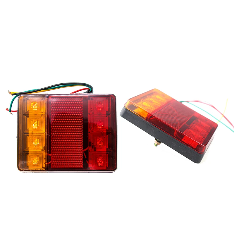 Красные автозапчасти 12X9,5X2,3 см DC 12 в 1 пара грузовиков HL-I-008 8LED двухцветные задние фонари стоп задние тормозные фонари
