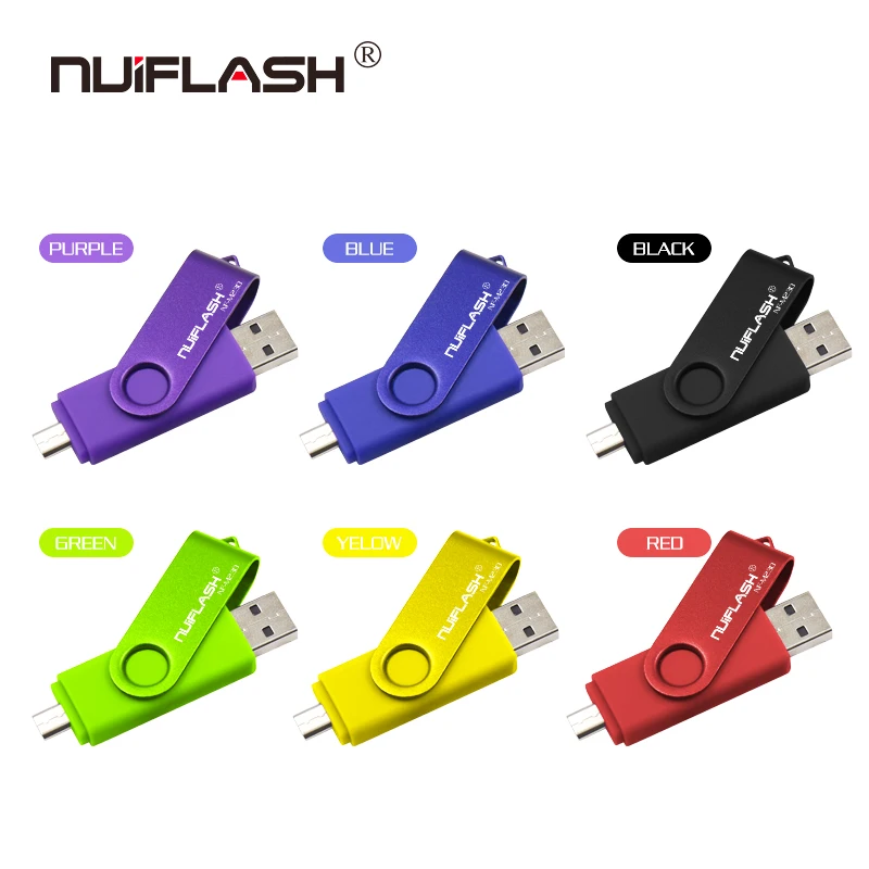 Nuiflash цветной OTG USB флеш-накопитель 128 Гб 64 ГБ 32 ГБ флеш-накопитель Micro USB 8 Гб 16 Гб USB флеш-накопитель для компьютера/телефона Android