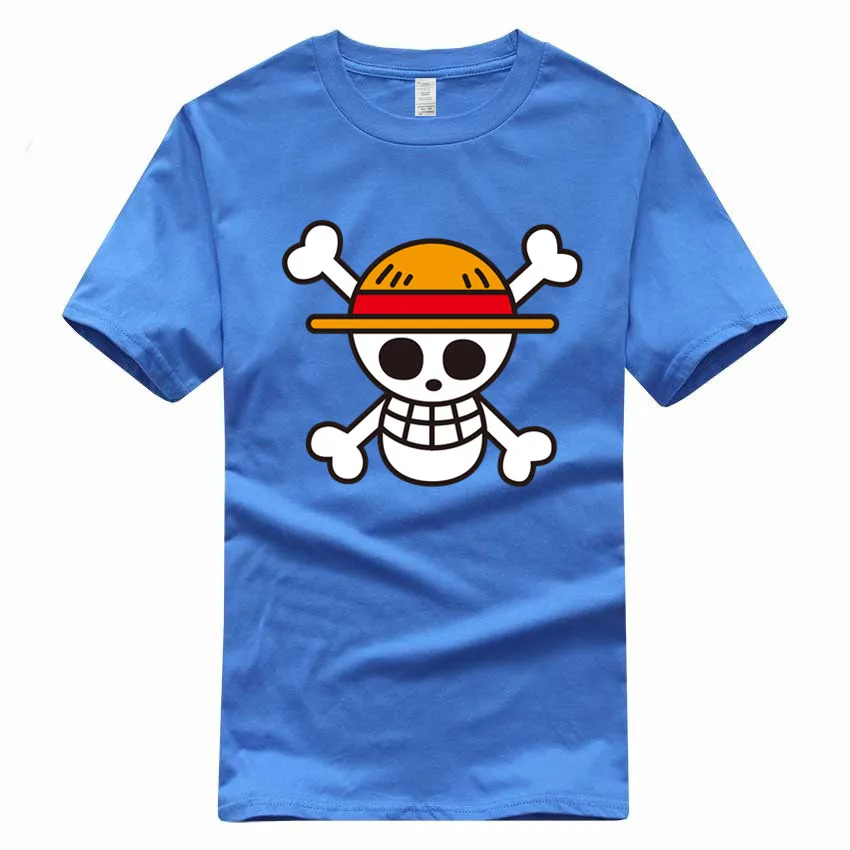 One Piece Luffy японская аниме забавная евро размер 100% хлопковая футболка Летняя