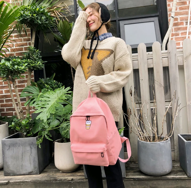 Preppy Style Women Backpack for School Teenagers Girls Vintage School Bag Ladies Canvas Fabric Backpack Female Book bag Mochila--_01